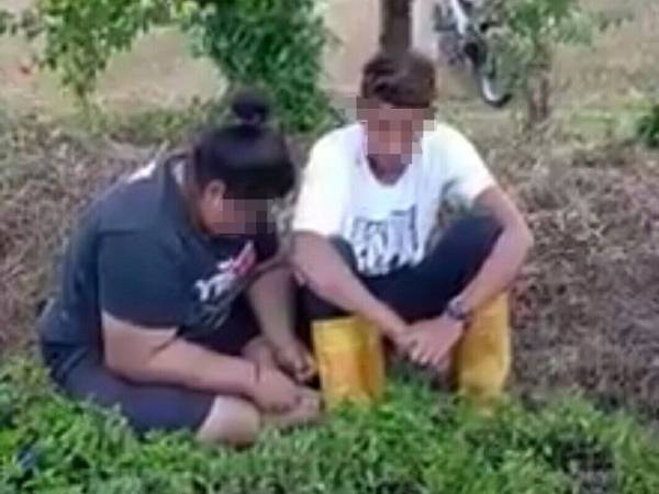 Pasangan suami isteri yang dikatakan melakukan jenayah ragut sebelum dikejar orang awam.