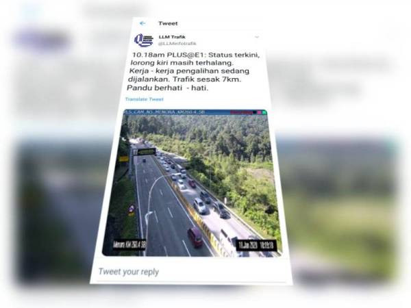 Status dimuat naik LLM Trafik di Twitter.