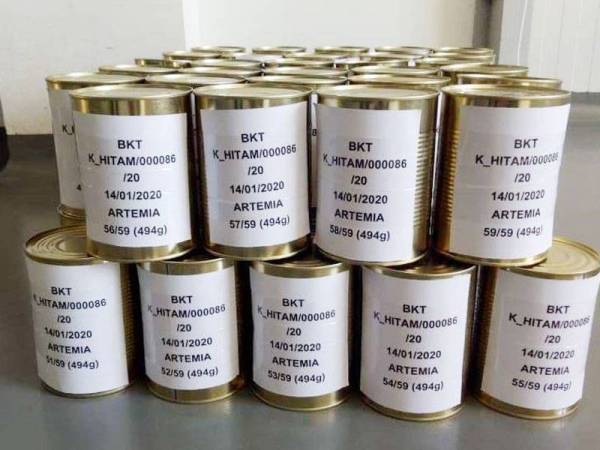 Makanan udang tanpa permit dari Thailand yang dirampas di ICQS Bukit Kayu Hitam.