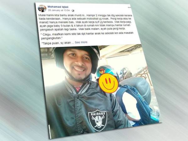 Paparan Facebook Mohamad Iqbal tular di laman sosial.