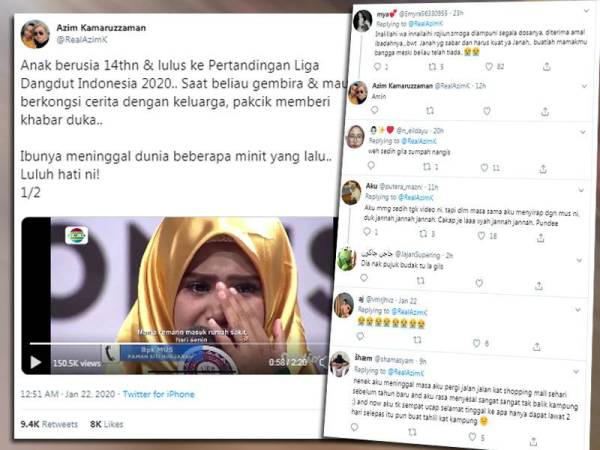 Perkongsian @RealAzimK kini tular di media sosial yang kini meraih 138,900 tontonan dan 9,200 ulang kicau.