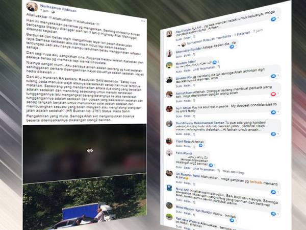 Perkongsian oleh Nurhazman kini tular di media sosial. Antara reaksi netizen menyifatkan perbuatan mangsa merupakan tindakan terpuji.