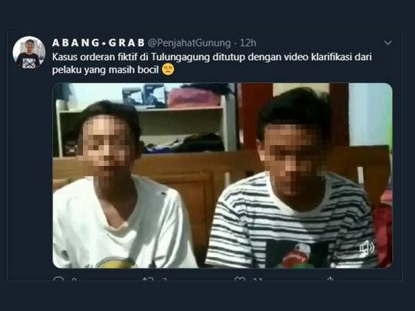 Dua remaja mengaku kesalahan dan mohon maaf kepada penghantar makanan GrabFood.