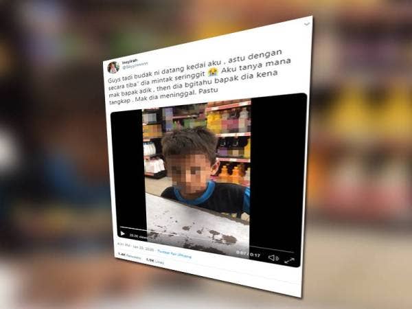 Perkongsian oleh Nurin kini tular di media sosial dan setakat ini sudah meraih 28,000 tontonan dan 1,400 ulang kicau.