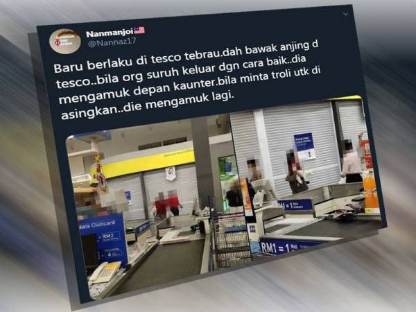 Paparan Twitter berkenaan menarik perhatian netizen.