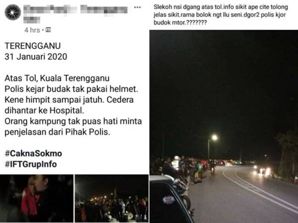 Tular di laman sosial Facebook polis memukul penunggang motosikal sehingga cedera sejak malam tadi.