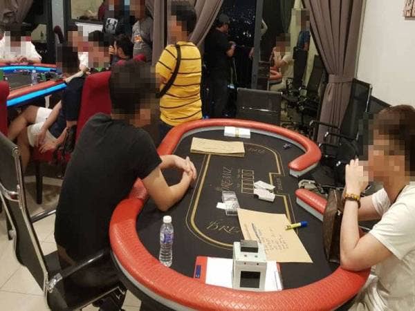 Antara individu yang ditahan dalam serbuan di Bukit Jalil semalam.