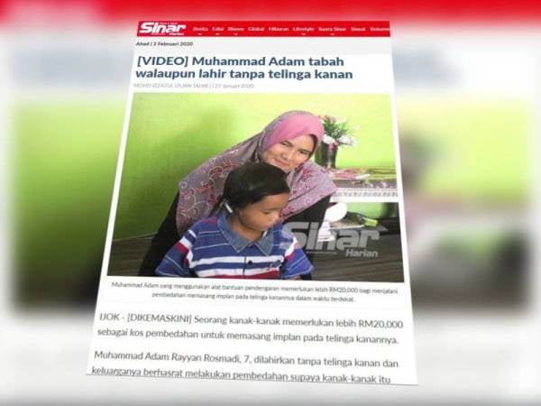 Laporan Sinar Harian pada 27 Januari lalu.