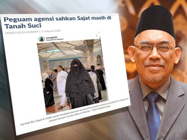 Muhammad Sajjad Kamaruzzaman yang mencetuskan kontroversi ketika berada di Tanah Suci yang memakai pakaian jemaah wanita ketika berada di Makkah sehingga tular di media sosial. Gambar kanan: Dr Ismail