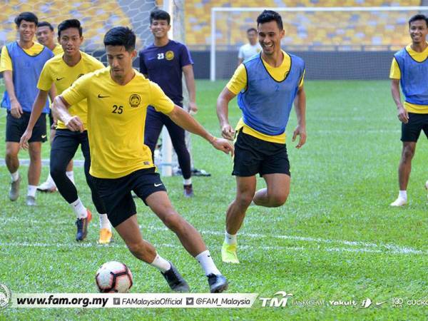 Barisan pemain Harimau Malaya kembali mempunyai tugasan penting pada Mac depan. - Foto Football Association of Malaysia (Official)