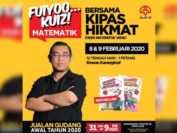 Pelajar berumur 7 hingga 15 tahun berpeluang menyertai Fuiyoo Kuiz Matematik Bersama Kipas Hikmat secara percuma esok dan Ahad ini.
