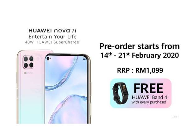 Tempahan Nova 7i boleh dibuat bermula 14hb Februari sehingga 21hb Februari nanti.