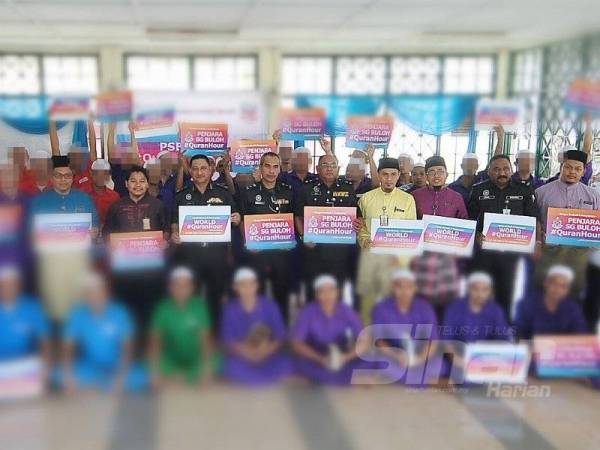 Kira-kira 150 penghuni Penjara Sungai Buloh menyertai program #QuranHour berlangsung di Penjara Sungai Buloh hari ini. -Foto Sinar Harian ROSLI TALIB