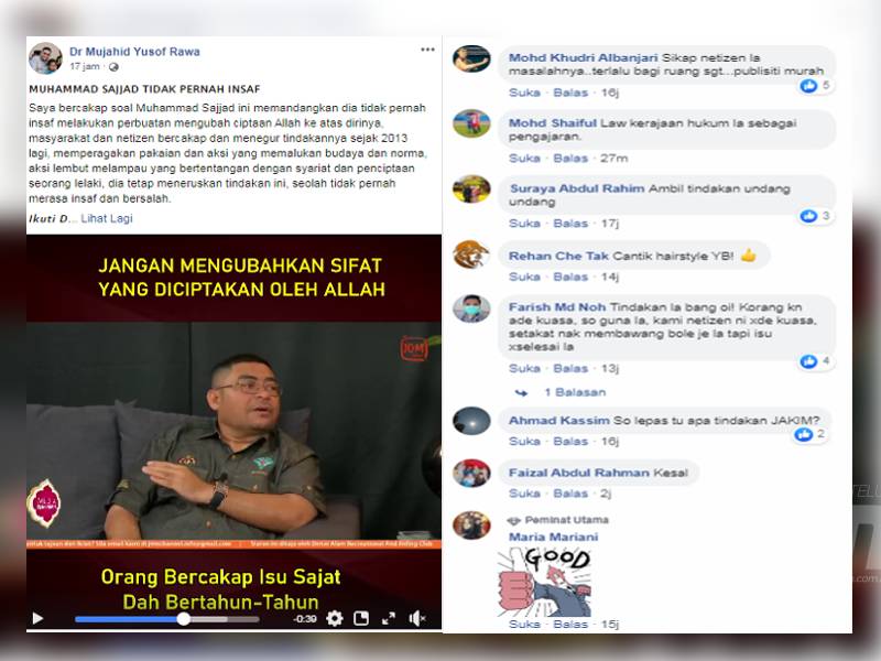 Perkongsian Mujahid di Facebook kini meraih 5,000 tontonan dan 236 tanda suka.