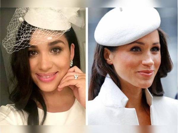 Christine (kiri) berdepan pelbagai insiden melucukan selepas orang sekeliling menyangka dirinya Meghan Markle. - Foto Agensi