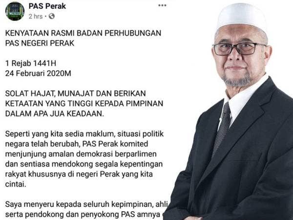 Kenyataan Razman yang dimuat naik di Facebook Pas Perak hari ini.