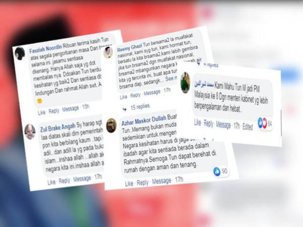 Antara komen daripada netizen. 