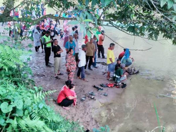 Lokasi kejadian dua beradik dikhuatiri lemas petang tadi. Foto: Ihsan polis