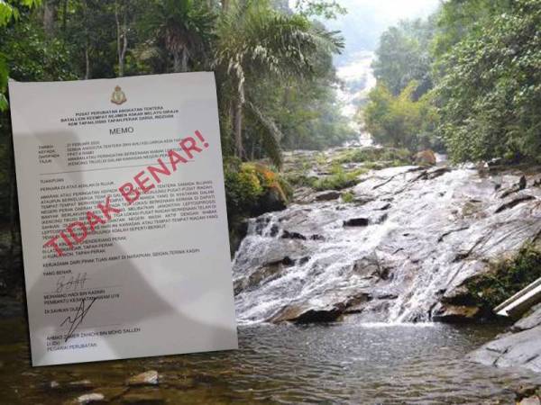 Memo amaran yang tular di media sosial mengenai kes leptospirosis di tiga lokasi Taman Eko Rimba di sekitar kem tersebut.