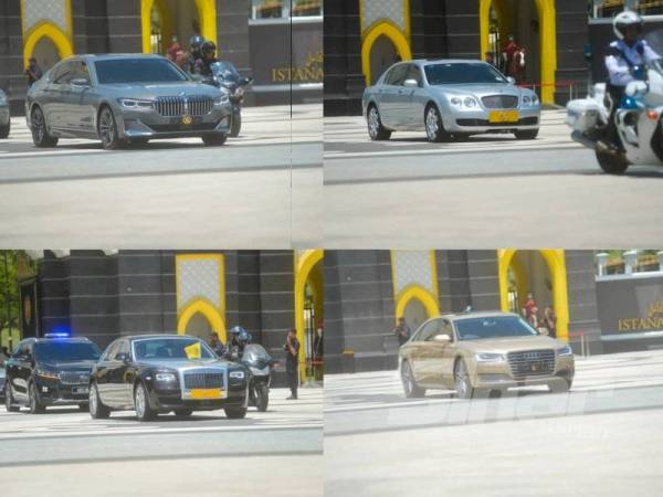 Kenderaan yang membawa Raja-raja Melayu menghadiri mesyuarat khas Majlis Raja-raja di Istana Negara di sini hari ini. - FOTO SHARIFUDIN ABDUL RAHIM 