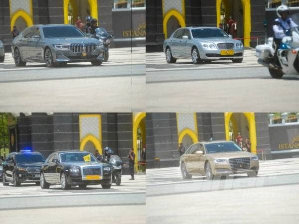 Kenderaan yang membawa Raja-raja Melayu menghadiri mesyuarat khas Majlis Raja-raja di Istana Negara di sini hari ini. - FOTO SHARIFUDIN ABDUL RAHIM 