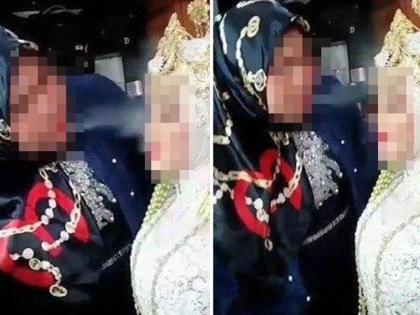 Juruandam menghembus asap di wajah pengantin perempuan selepas selesai tata rias wajah tular di laman sosial. - Foto Tribun News