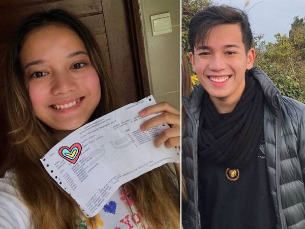 Leona (kiri) dan Rees cemerlang dalam SPM yang diumumkan hari ini. 