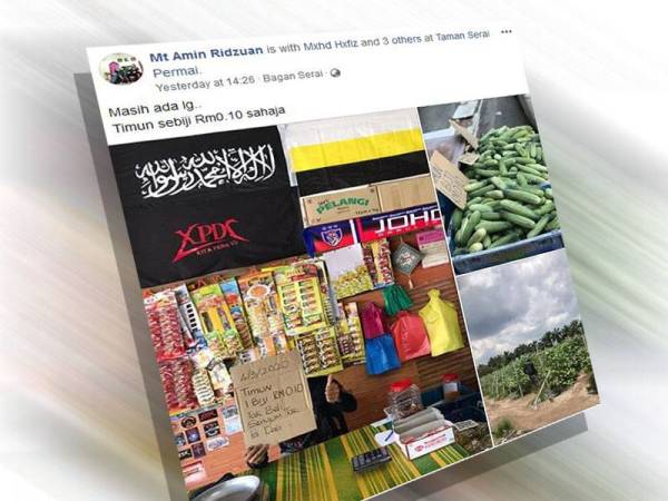 Paparan Facebook Mohd Amin tular di laman sosial.