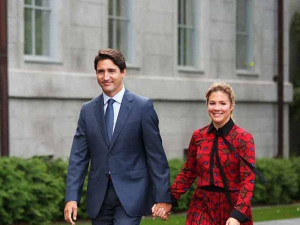 Trudeau dan isteri telah mengkuarantin diri mereka selepas Sophie menunjukkan gejala seperti selesema. Foto: AFP