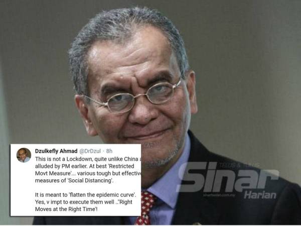 Ciapan Twitter, Dzulkefly mengakui Perintah Kawalan Pergerakan yang diumumkan kerajaan bagi mengekang penularan wabak koronavirus (Covid-19) sebagai langkah terbaik diambil buat masa ini.