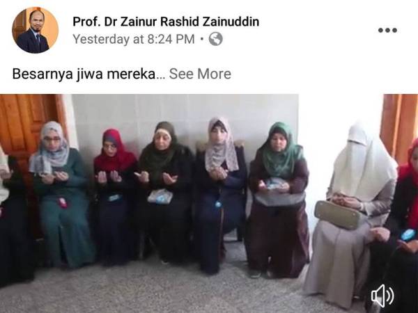 Paparan Facebook Prof Dr Zainur Rashid menarik perhatian ramai.