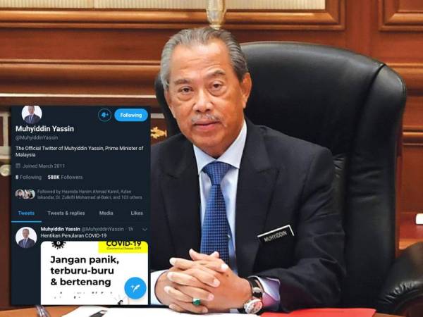 Muhyiddin mengaktifkan semula akaun Twitter rasminya semalam setelah empat tahun tidak aktif.