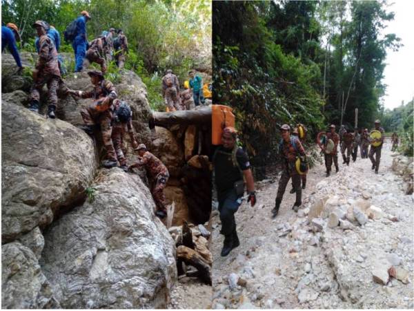 Lokasi kejadian tidak boleh diakses dengan menggunakan kenderaan, pasukan operasi perlu berjalan kaki sejauh 2km.