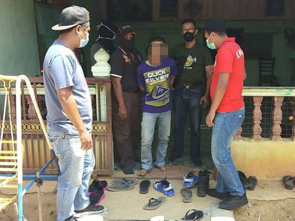 Suspek ditahan di rumahnya dekat Kampung Bok Bak, Kupang, Baling tengah hari tadi.