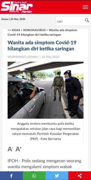 Laporan Sinar Harian hari ini.