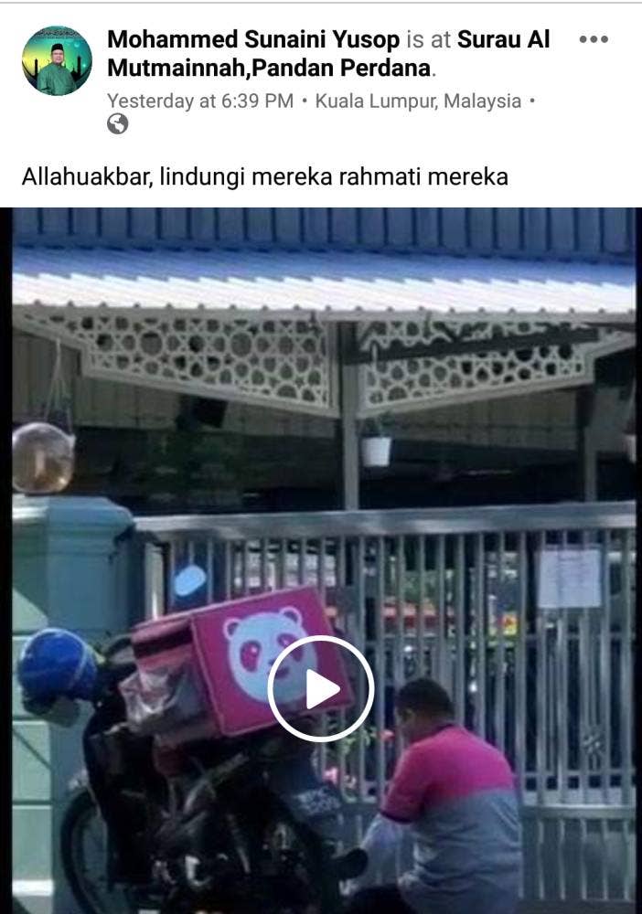 Paparan Facebook Mohammed Sunaini Yusop tular dan menarik perhatian orang ramai.