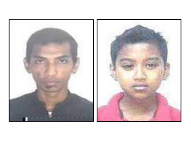 Polis mencari Mohamad Syrul (kiri) dan Muhammad Harith bagi membantu siasatan kes samun dalam rumah yang berlaku di Klang, 23 Mac lalu.