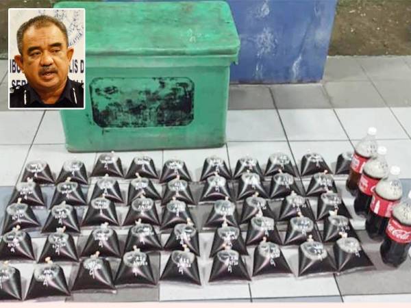 Air ketum yang dirampas. Gambar kecil: Noorzainy