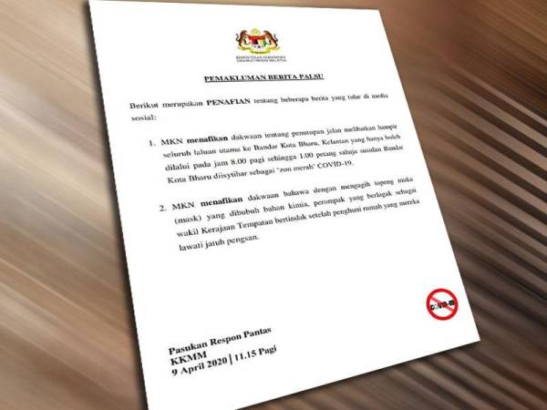Kenyataan Pasukan Respons Pantas KKMM hari ini.