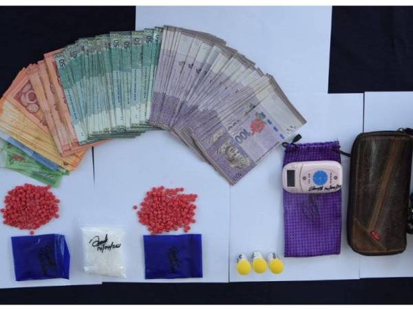 Antara barangan rampasan bagi kes dadah.