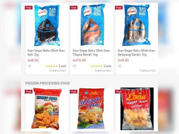 Antara produk kedai Nekmat yang ditawarkan menerusi platform Shopee.