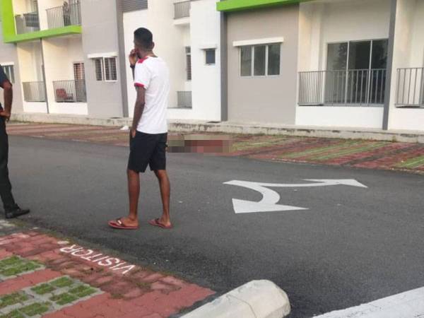 Gambar di lokasi kejadian tular di laman sosial.