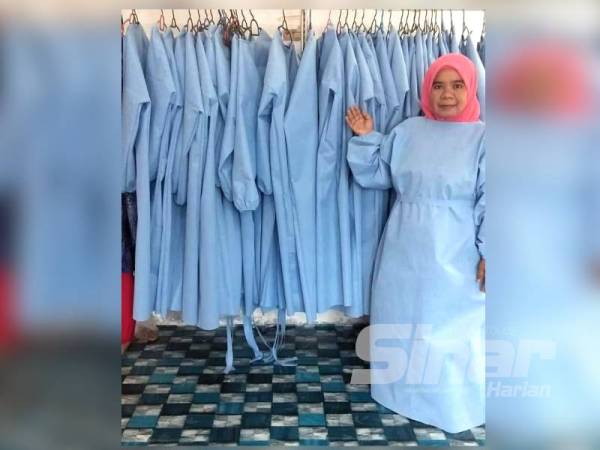 Norazian mampu menghasilkan sebanyak 20 purata 20 pasang PPE setiap hari untuk petugas barisan hadapan.
