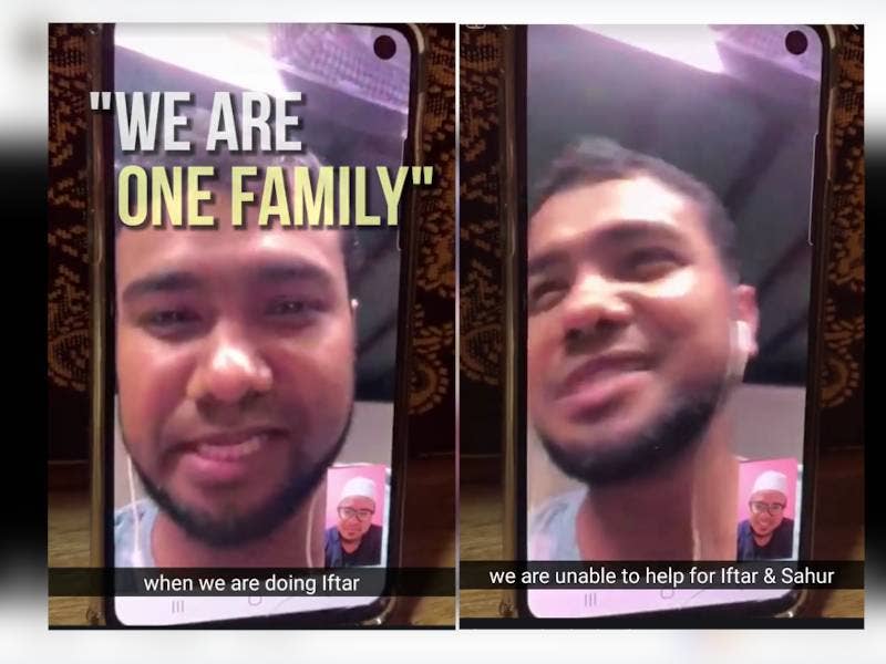 Faizal menghubungi Mohiuddin bagi bertanya khabar. - Foto Facebook Masjid Al-Mukminin