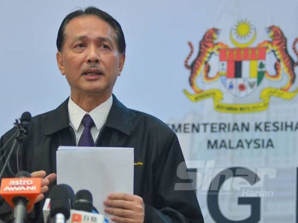 Dr Noor Hisham ketika bercakap pada sidang media di sini hari ini. - Foto Sinar Harian/SHARIFUDIN ABDUL RAHIM