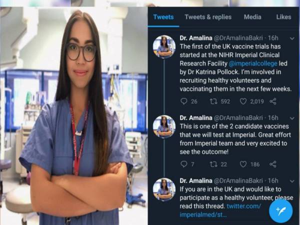 Tangkap layar Twitter Dr Nur Amalina.