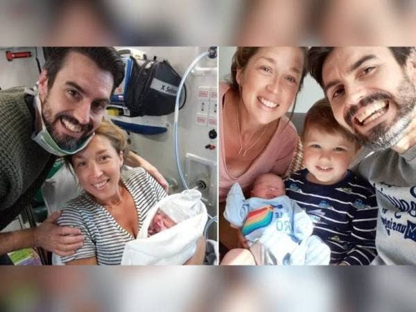 Hannah Howells dan Andy bersama Wilf. Kredit Metro.Co.Uk