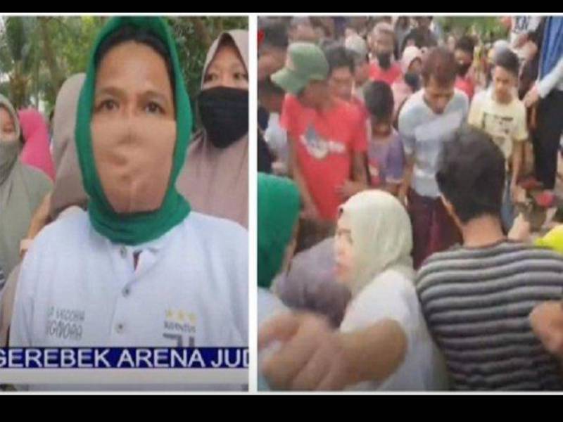 Para ibu mengamuk dan rosakkan mesin judi. - Foto Tribun News