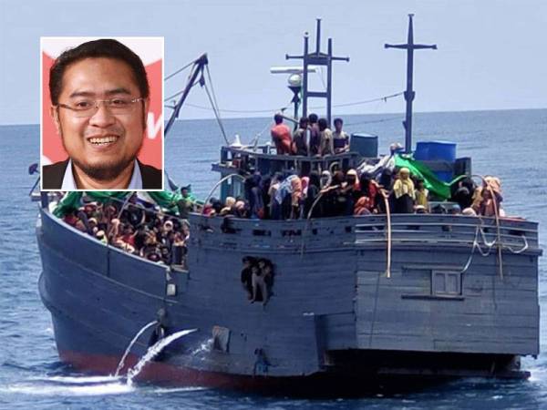 Bot membawa 200 PATI Rohingya yang cuba menceroboh perairan negara berdekatan Pulau Langkawi baru-baru ini. Gambar kecil: Mohd Fakhrulrazi Mohd Mokhtar