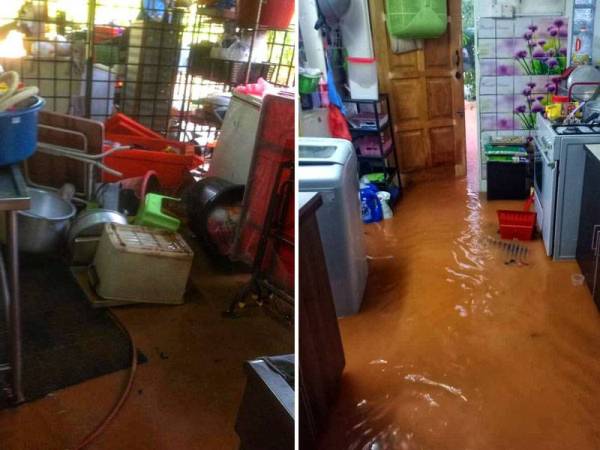 Air lumpur memasuki rumah penduduk di Kampung Sungai Tua.